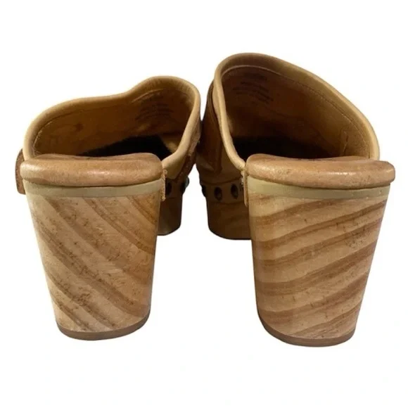 Free People Shoes Culver City Clogs Leather Camel Tan Boho Hippie Sz. 40 / 9-9.5 - Picture 13 of 15